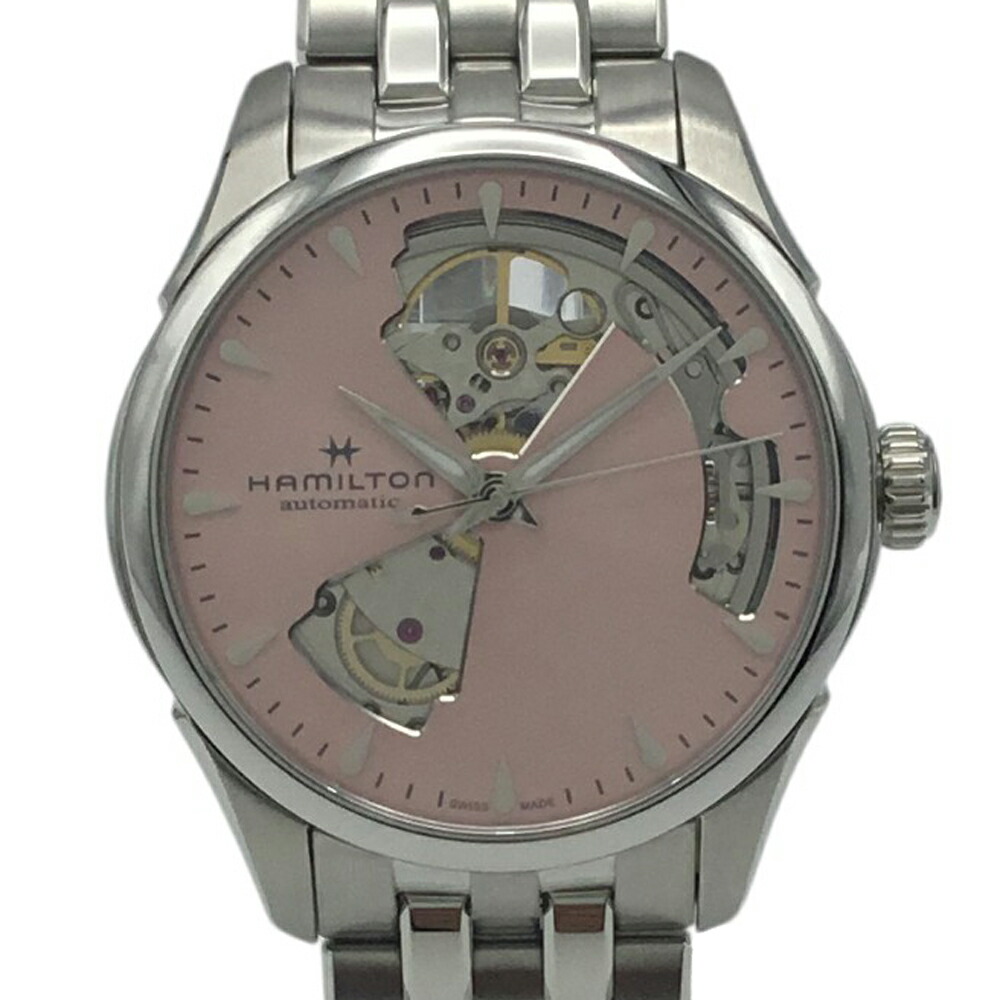 【中古】 HAMILTON(ハミルトン) H32215170 JAZZMASTER OPEN HEART AUTO ジャズマスターオープンハート36ｍｍ レディース 自動巻き 腕時計 ステンレスベルト ピンク文字盤 【USED-S】