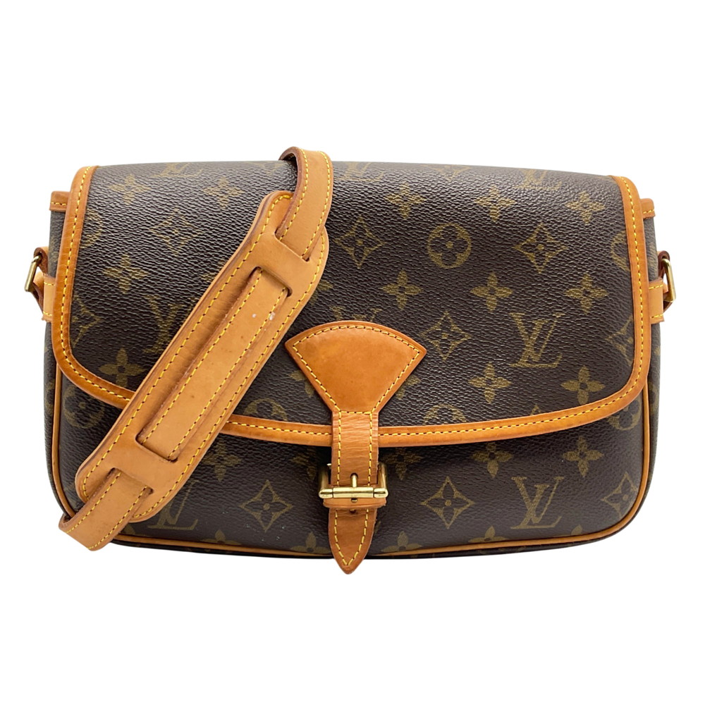 【中古】 LOUIS VUITTON (ルイ・ヴィトン) M42250 ソローニュ モノグラム ショルダーバッグ 斜め掛け 肩掛け ブラウン キャンバスレザー ゴールド金具【USED-B】