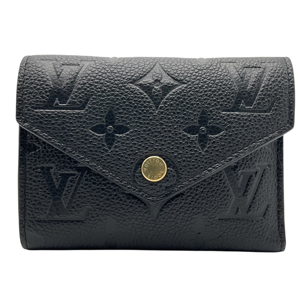 【中古】 LOUIS VUITTON (ルイ・ヴィトン) M64060 ポルトフォイユ・ヴィクトリーヌ モノグラム アン工業プラント 三つ折り紙入れ ノワール パウダーコンパクト ゴールド金具 メンズ レディース 【USED-AB】