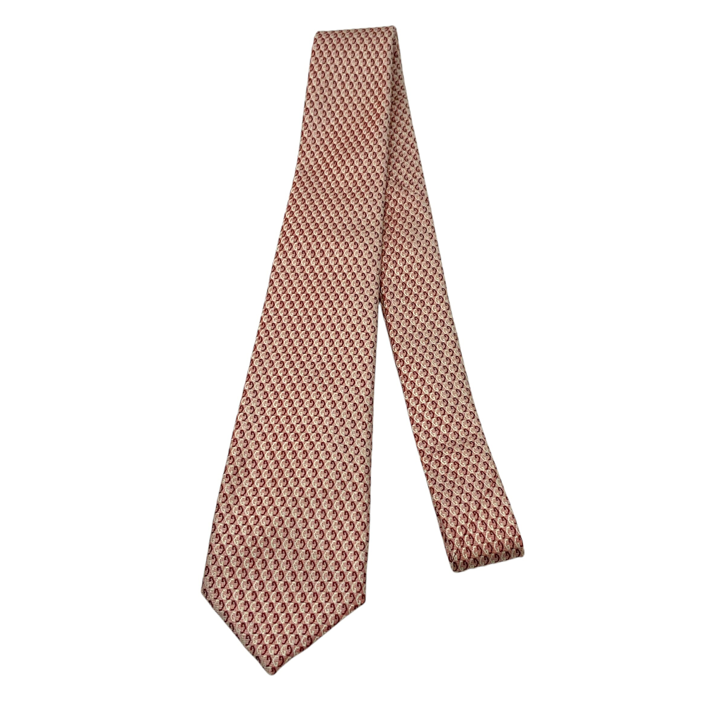【中古】GUCCI(グッチ)GGマーク ネクタイ ピンク/レッド 幅7cm シルク ビジネス メンズ ギフト 成人式 ホワイトデー 父の日 【USED-A】|質屋かんてい局EC店