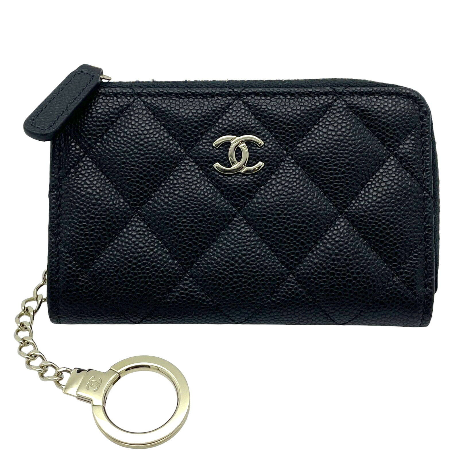 【中古】 CHANEL (シャネル) マトラッセ キャビアひと肌 コインケース 当てずっぽうAP0221 ココマーク 黒いこと 黒 三鞭酒ゴールド金具  手当たり輪っか 【USED-A】