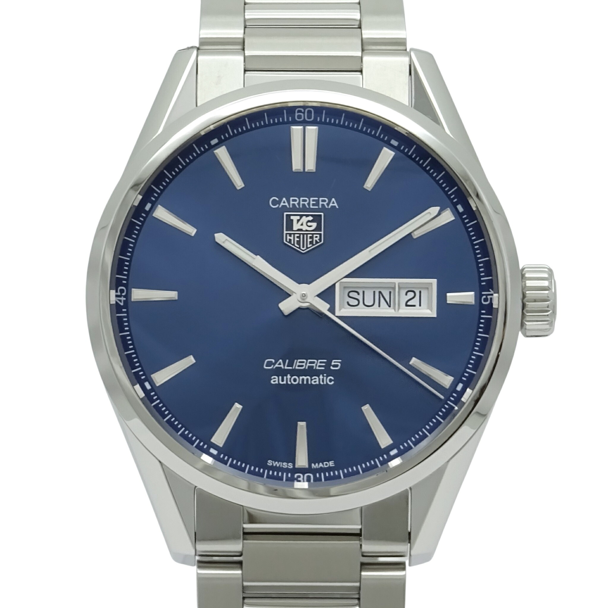 【中古】TAGHeuer (タグホイヤー) WAR201E.BA0723 カレラ キャリバー5 SS 自動巻き 青文字盤 デイト ステンレススティール オートマチック 41mm 腕時計 メンズ【USED-A】｜質屋かんてい局EC店