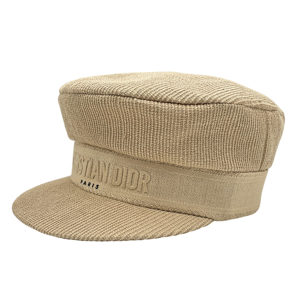【中古】Christian Dior(クリスチャン ディオール) 02DCP920A140 ロゴ キャスケット 帽子 ベージュ サイズ58 レディース【USED-A】|質屋かんてい局EC店