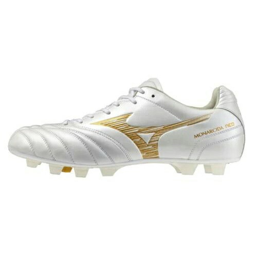 ミズノ モナルシーダNEO III WIDE ELITE 蹴球／蹴球 スパイク ユニ一発やる MIZUNO P1GA262150 スーパーホワイトパール×ゴールド ★17000