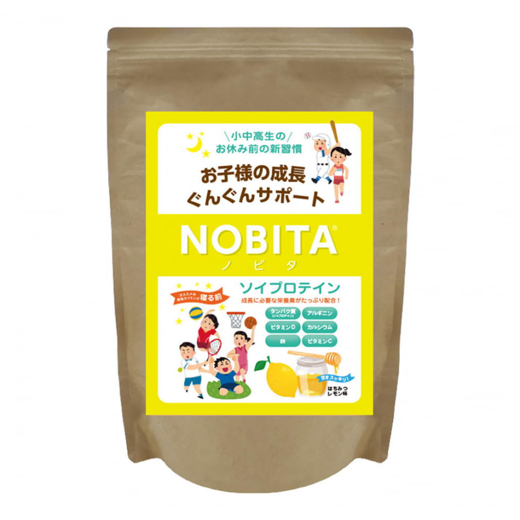 NOBITA ソイプロテイン はちみつレモン味 600g ノビタ ハチミツ レモン プロテイン 大豆 ジュニア 成長期 体づくり アンチドーピング　FD0002-009　★4800　※北海道・離島・沖縄県へのお届け不可