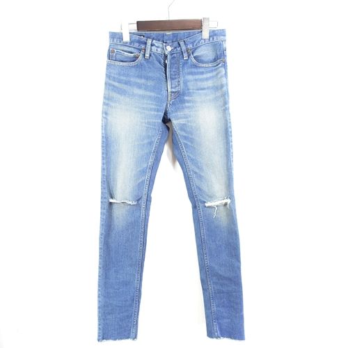 MINEDENIM S.SLIM STR 5POCKET DENIM マインデニム スリム ストレート デニム クラッシュ ジーンズ 大名店 【中古】