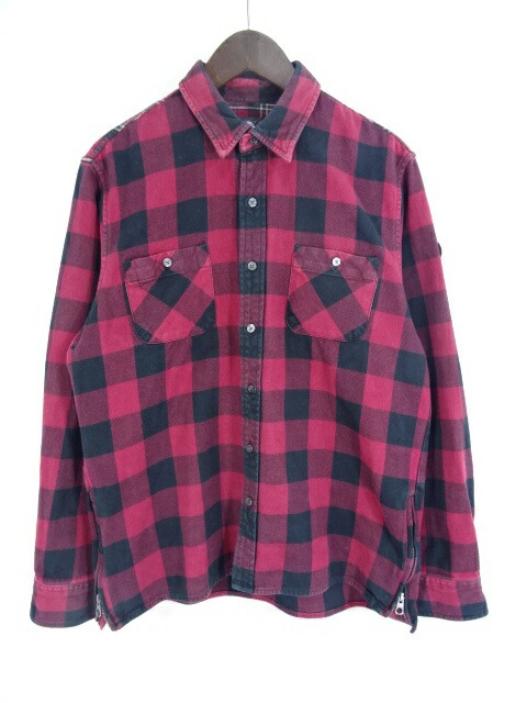 SOPHNET. TIMBERLAND FLANNEL CHECK SIDE ZIP SHIRT ソフネット チェックシャツ 大名店【中古】