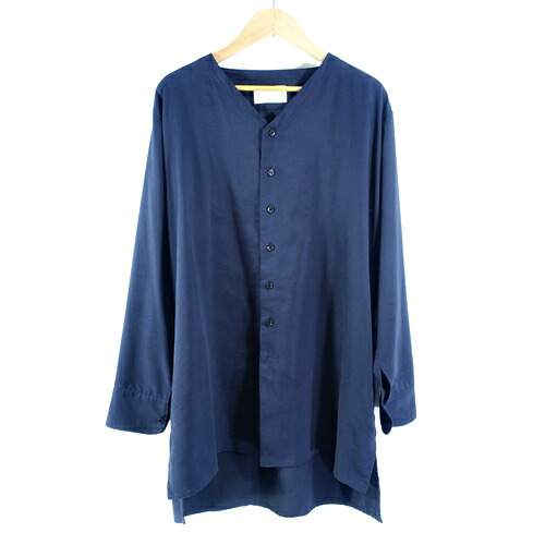 TROVE MOLESKIN NOCOLLOR L/S SHIRTS トローヴ モールスキン ノーカラー シャツ 大名店【中古】