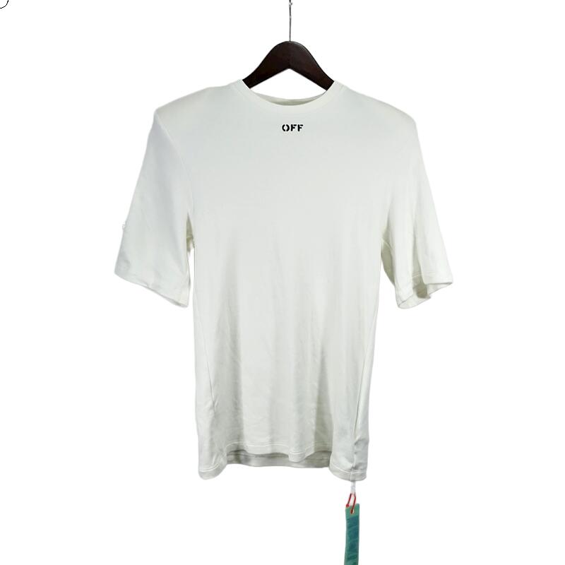 OFF-WHITE 21aw SHOULDER PAD COTTON TEE SIZE-38 OWAD142R21FAB001  象牙色 肩先パッド プルオーバー  大名店【中古】