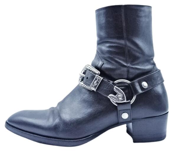 商い SAINT LAURENT PARIS WYATT HARNESS BOOTS Size-41.5 サン