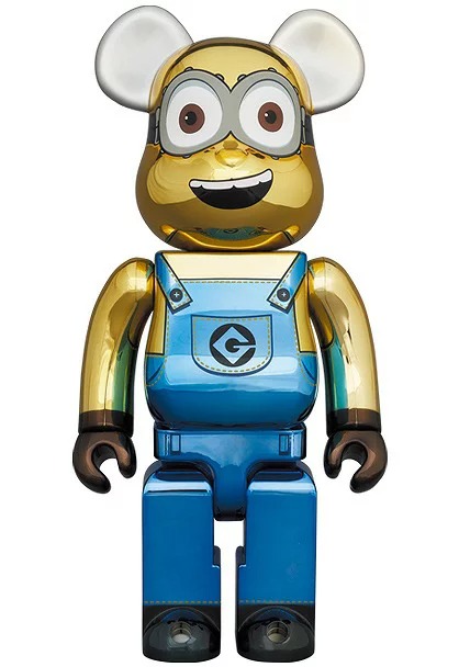 MEDICOM TOY BE@RBRICK DAVE CHROME Ver.1000% MINIONS メディコムトイ ベアブリック デイヴ クロームバージョン ミニオンズ 心斎橋店【中古】｜union3 店