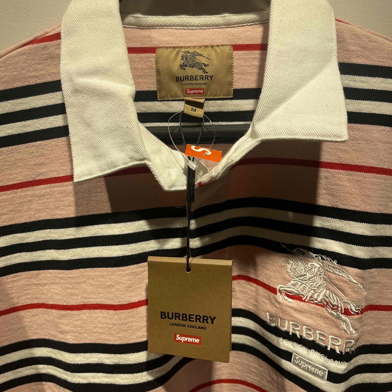 SUPREME 22ss BURBERRY Rugby Top ラガーシャツ トップ Mサイズ