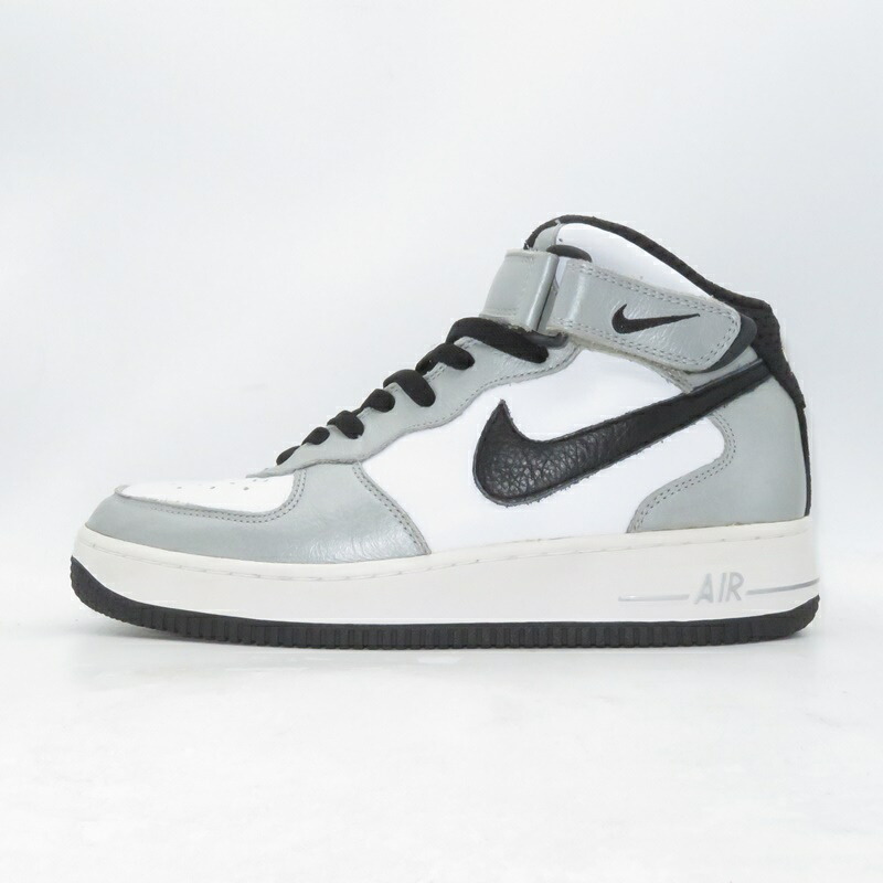 NIKE 2004 AIR FORCE 1 MID 306352-104 BLACK METALLIC SILVER SIZE 26.5cm VINTAGE ナイキ エアフォースワン ミッド ブラック メタリック シルバー ヴィンテージ ビンテージ スニーカー 大名店【中古】｜union3 店 11,242円