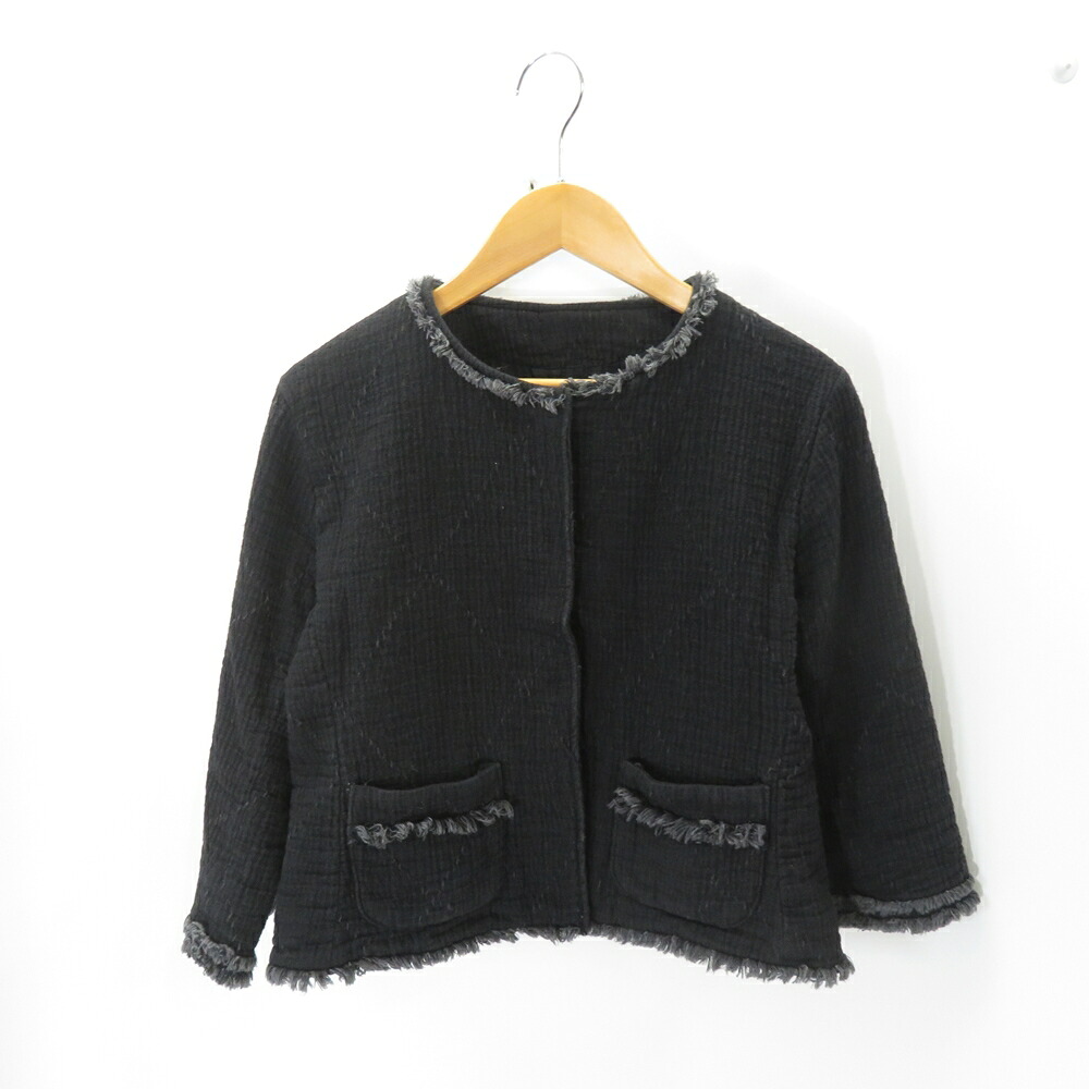 PORTER CLASSIC WMNS KENDO NO COLLAR JACKET ボーイ 古典派音楽 否色つや 上衣 黒いこと 大名店【中古】