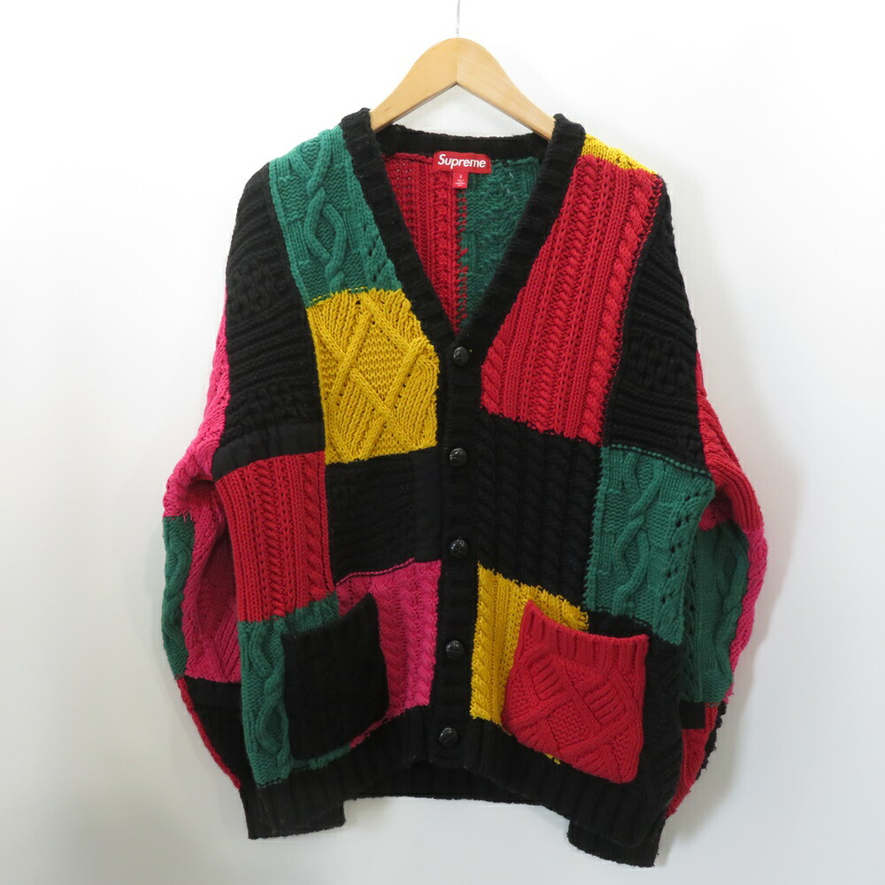 楽天市場】FW23 Supreme Patchwork Cable Knit Cardigan