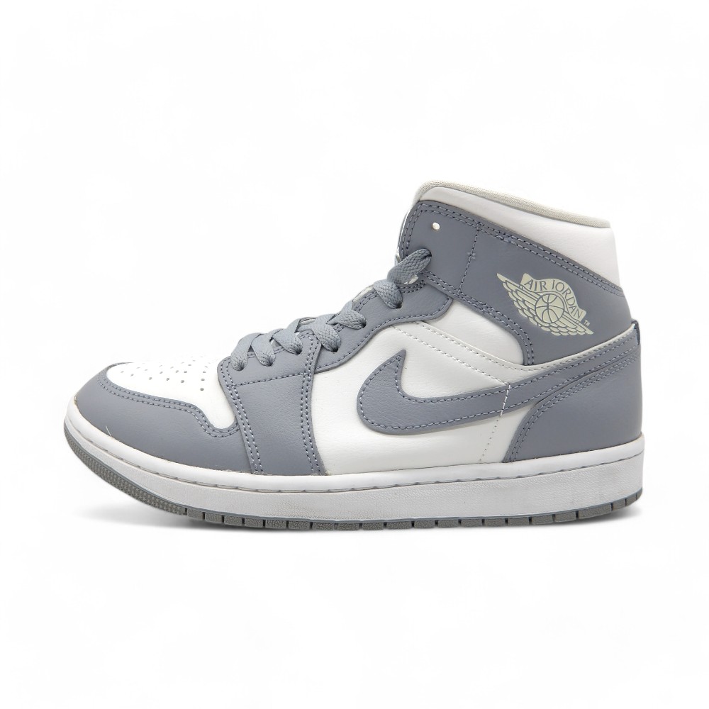 NIKE 2022 WMNS AIR JORDAN1 MID GREY サイズ26.5cm BQ6472-115 箱無し ナイキ ウィメンズ エアジョーダン1ミッド グレー スニーカー 大名店【中古】|union3 店
