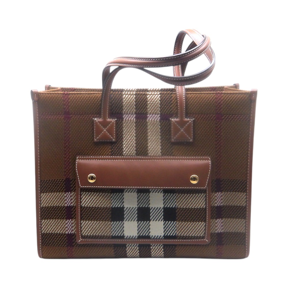BURBERRY SM FREYA TOTE BIRCH BROWN バーバリー スモール フレヤ トート バッグ 大名店【中古】｜union3 店 60,379円