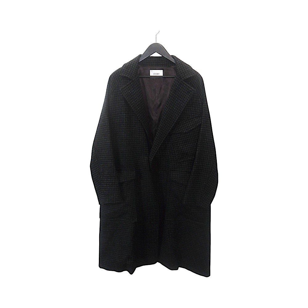 SOUMO CHECK LONG COAT GREY サイズ1 09-SC-001 ソウモ チェック ロング コート 千鳥柄 大名店【中古】