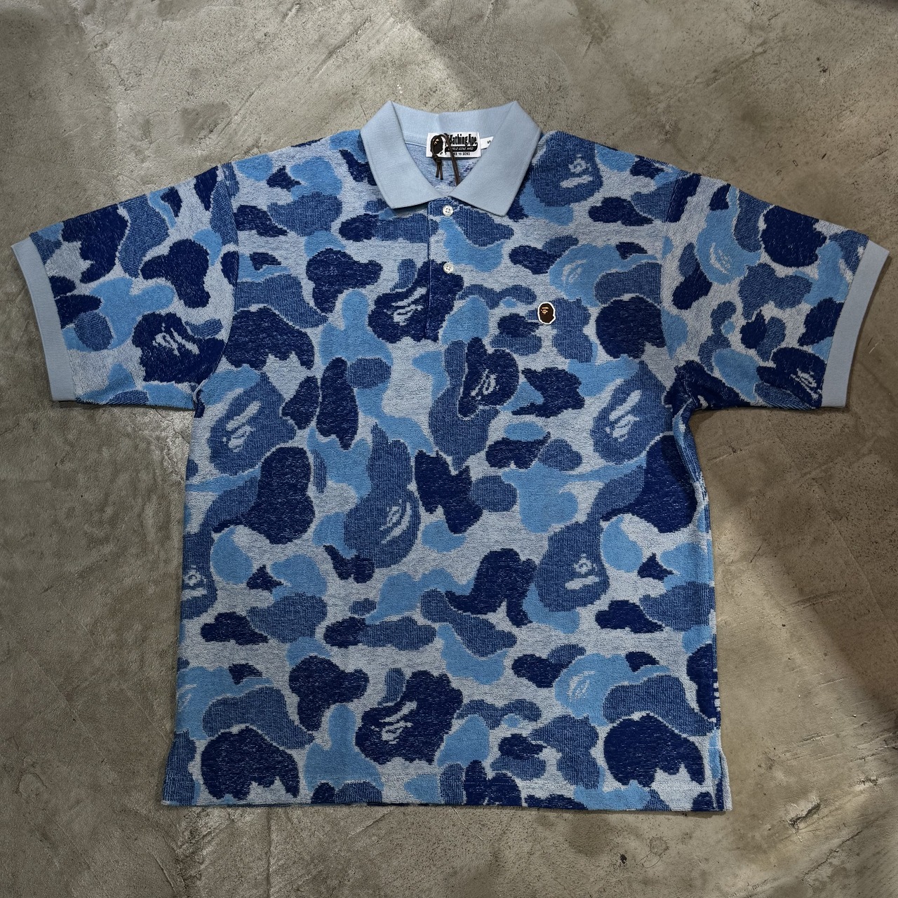 ★サイズXL★ APE ベイプスタ 総柄 猿顔 ロゴ ワッペン 半袖 ポロシャツ 楽天市場】A BATHING APE ア ベイシング エイプ ポロシャツ