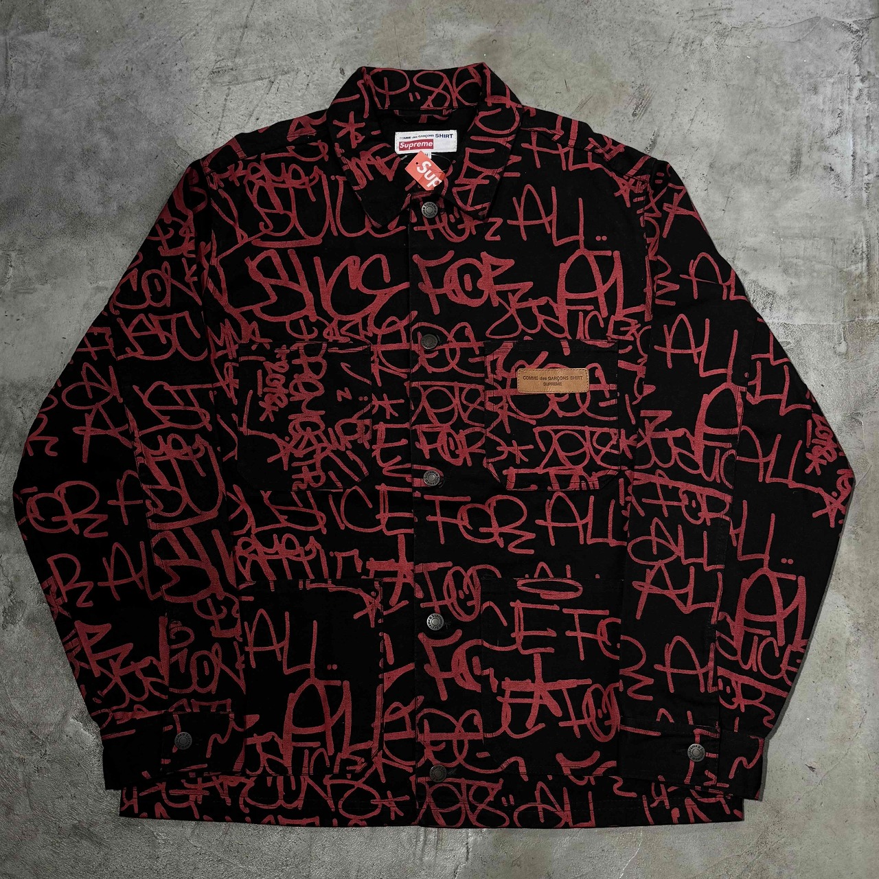 Supreme x COMME des GARCONS 18aw Painted Canvas Chore Coat Mサイズ シュプリーム コムデギャルソン プリンテッド キャンバス コート ジャケット 心斎橋店【中古】
