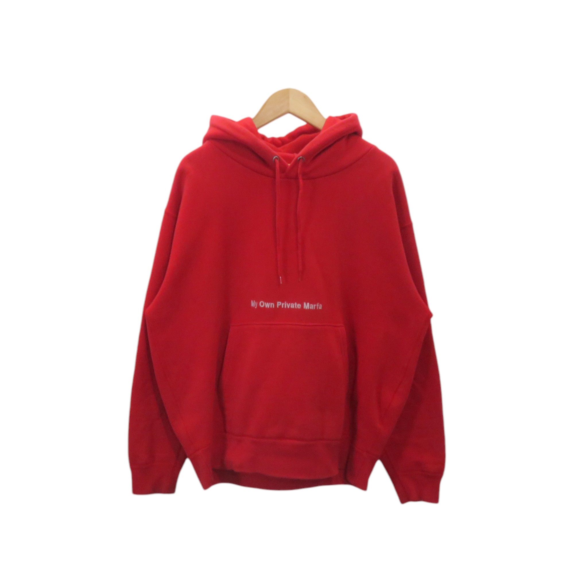 MARFA BY KAZUHIKO FUJITA MY OWN PRIVATE MARFA HOODIE RED サイズL マーファ バイ カズヒコ フジタ マイ オウン プライベート マーファ フーディー パーカー プレミアム ウェイト フリース 大名店【中古】
