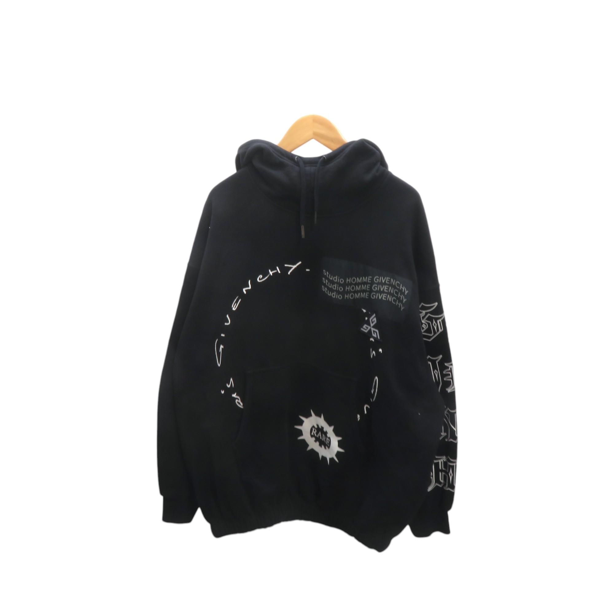 GIVRNCHY STUDIO HOMME GRAPHIC HOODIE BLACK サイズL ジバンシィ スタジオ オム グラフィック フーディー パーカー 大名店【中古】 32,890円