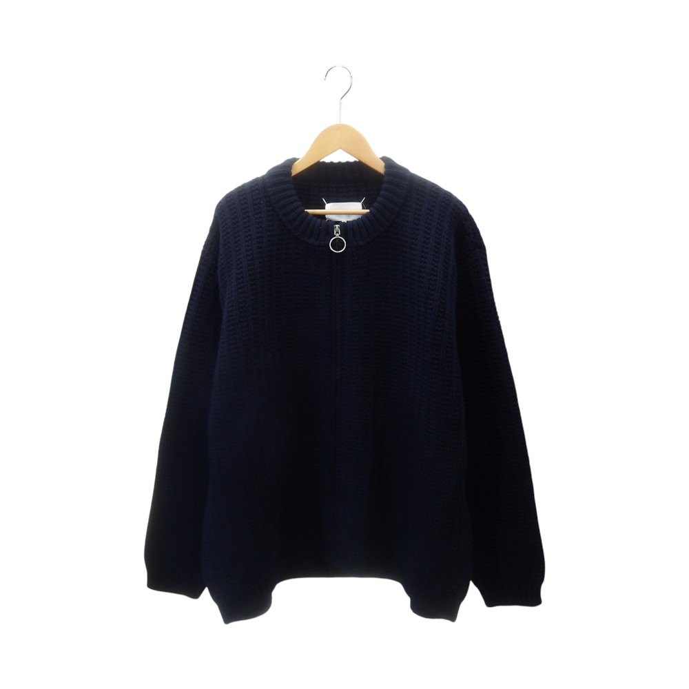 MAISON MARGIELA 23aw RIB ZIP UP KNIT JACKET NAVY size-L S67HP0013 メゾンマルジェラ リブジップアップニットジャケット 大名店【中古】