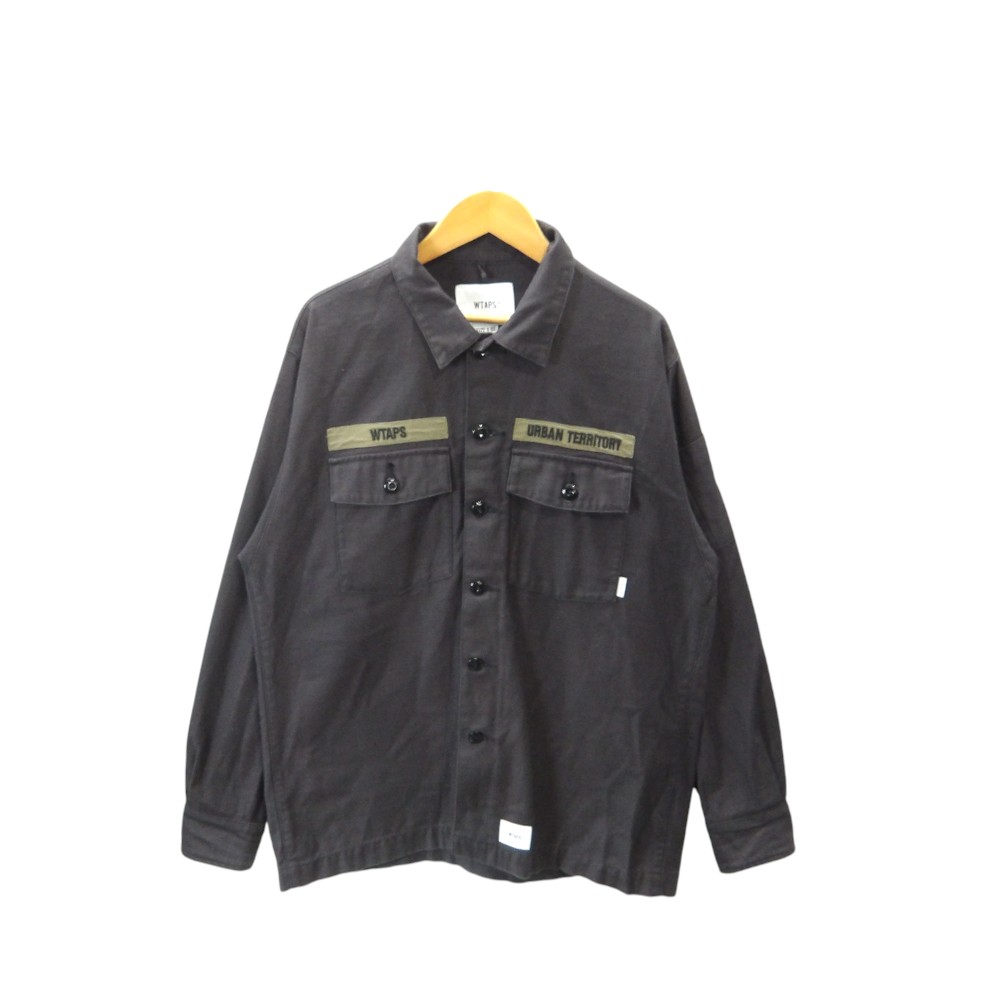 WTAPS 20AW LS COTTON SATIN BLACK サイズ2 202BRDT-SHM01 ダブルタップス ロングスリーブ コットン サテン アウター ジャケット 大名店【中古】