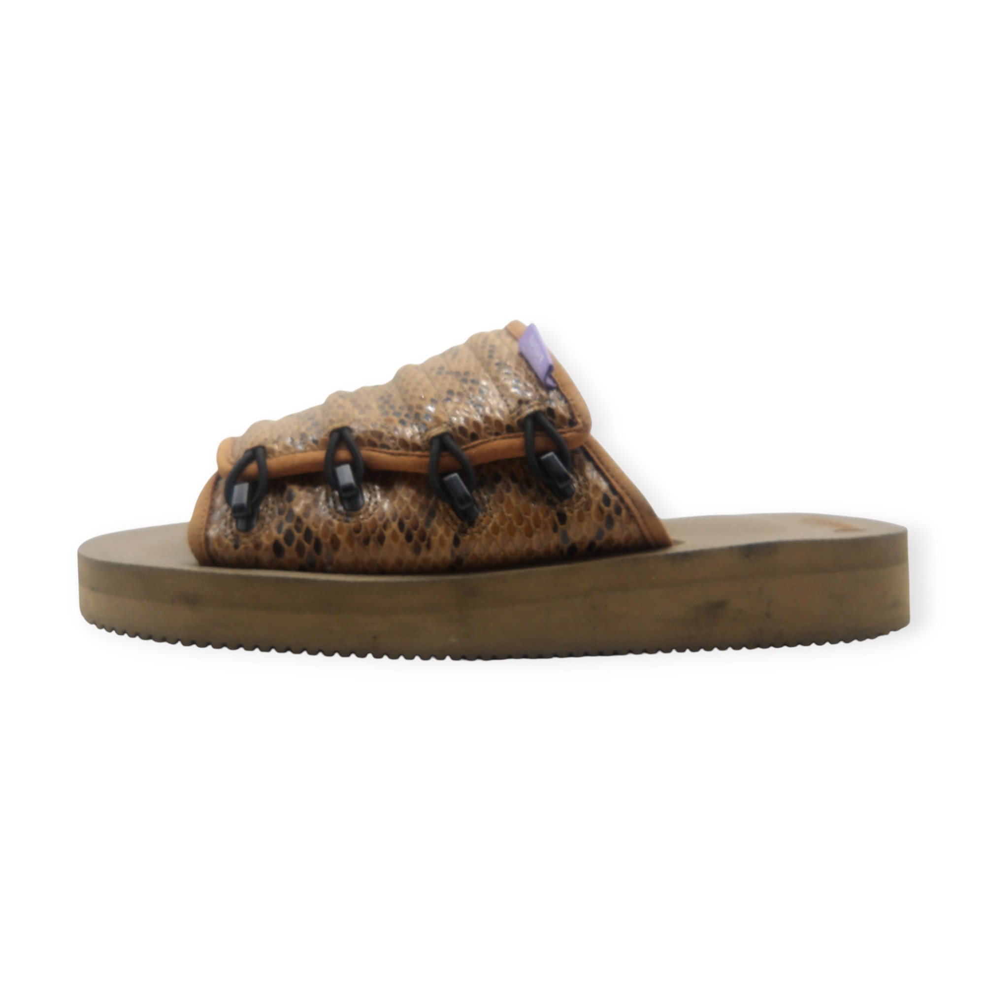 NEPENTHES SUICOKE ELASTIC STRAP SANDAL WPYTHON EMBOSSED サイズ27.0cm 箱無 ネペンテス スイコック エラスティック ストラップ パイソン エンボス サンダル 大名店【中古】