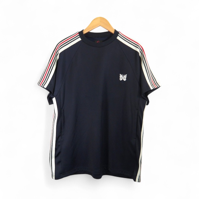 NEEDLES×BEAMS BOY TRACK CREWNECK TOP NAVY サイズXS KP367 ニードルス ビームスボーイ トラッククルーネックトップ Tシャツ 大名店【中古】