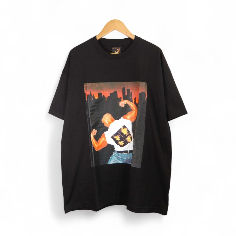 WACKO MARIA×JIRO KONAMI CREWNECK T-SHIRT TYPE-4 BLACK 大きさXL ワコマリア 小浪次郎 労働者の一団素っ首 プルオーバー 印字機4 大名店【中古】
