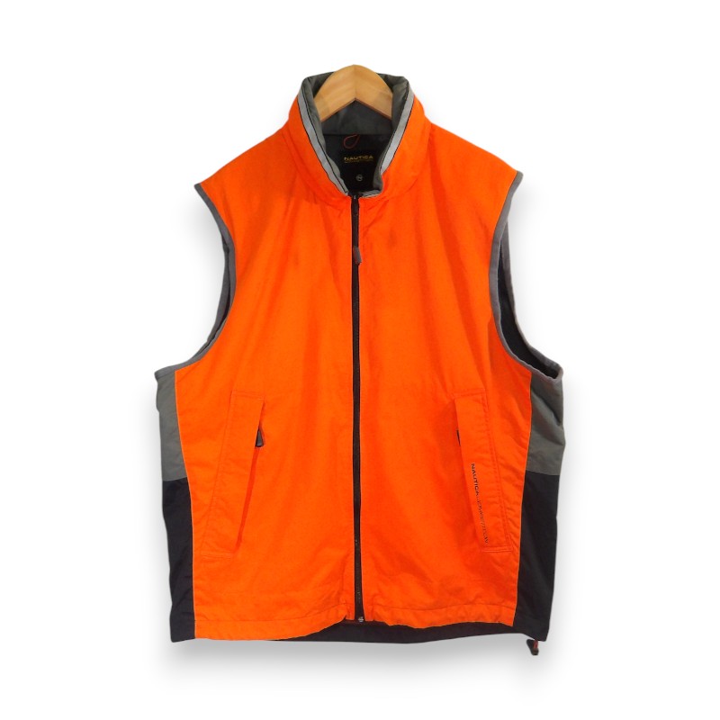 NAUTICA 90s COMPETITION NYLON VEST ORANGE サイズL ノーティカ コンペティション ナイロンベスト 大名店【中古】|union3 店