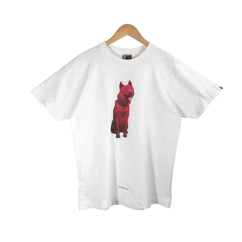 A BATHING APE 00s N.E.R.D RED DOG TEE サイズL 2000年代初頭 アベイシングエイプ ナード レッド ドッグ Tシャツ トップス ショートスリーブ 大名店【中古】