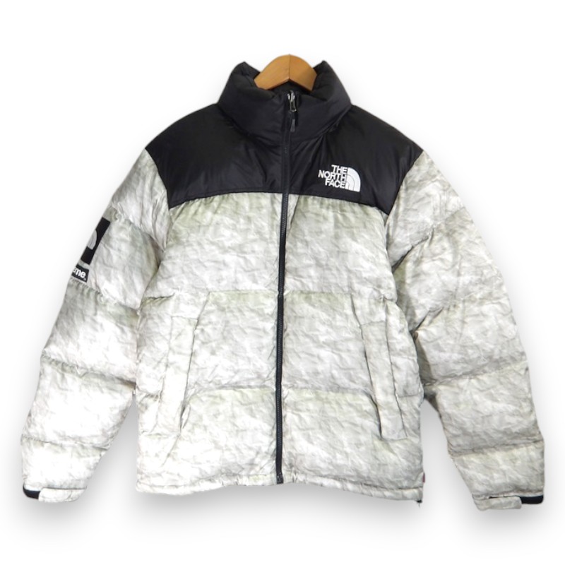 SUPREME×THE NORTH FACE 19aw Paper Nuptse Jacket White サイズS ND91806I シュプリーム ザノースフェイス ペーパー ヌプシジャケット ダウンジャケット 大名店【中古】