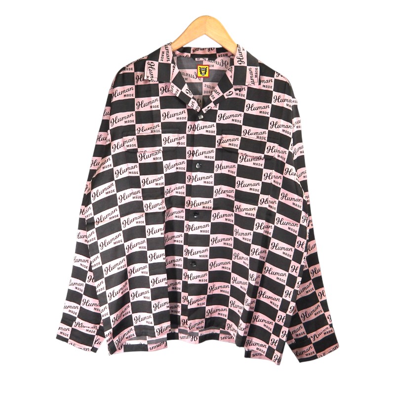 HUMAN MADE 24aw OPEN COLLAR SHIRT #2 大きさL HM28SH020 ヒューマンお手伝いさん 明けっ広げ 色合い プルオーバー トップス ロング捩り 大名店【中古】