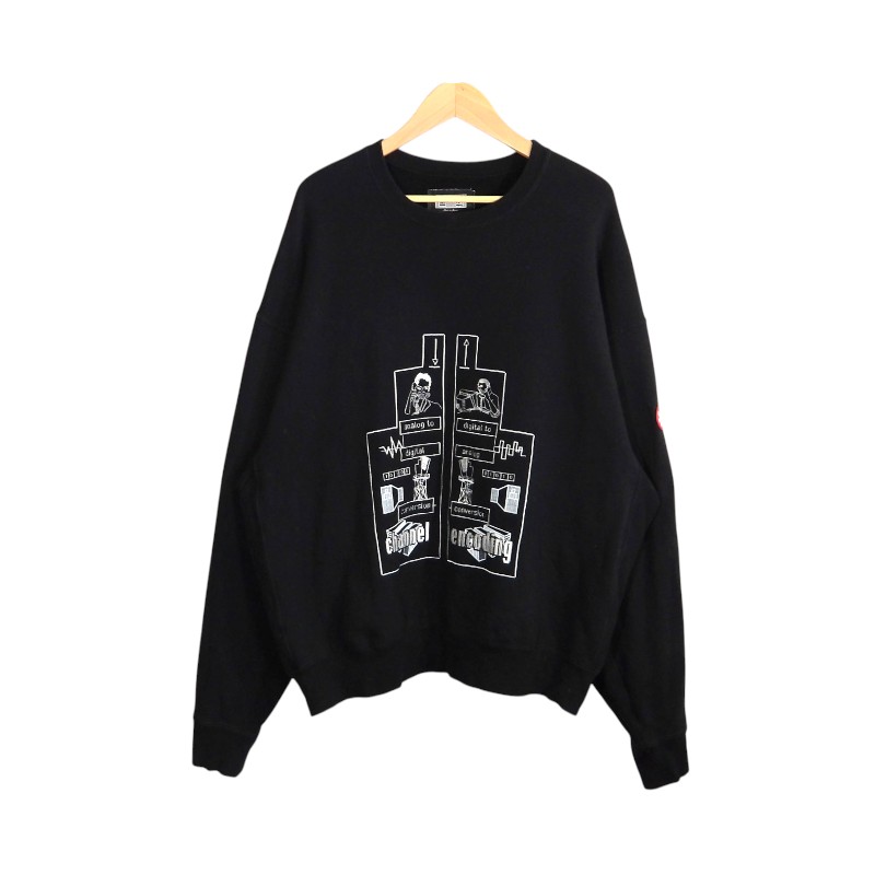 CAV EMPT (C.E) 24aw CHANNEL ENCODING CREWNECK BLACK サイズXL CES26CS01 キャブエンプト シーイー チャンネル エンコーデォング クルーネック スウェット 大名店【中古】