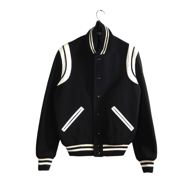 SAINT LAURENT PARIS 23aw TEDDY JACKET BLACK サイズ44 354718 YYL80 サンローラン パリ テディ ジャケット アウター スタジャン 大名店【中古】