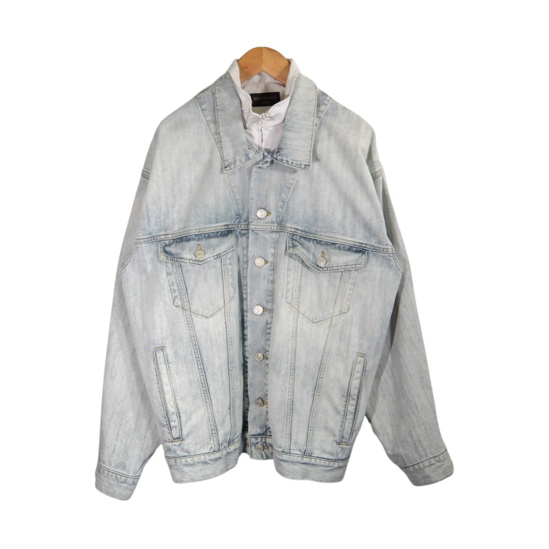BALENCIAGA DOCKING DENIM TRACK JACKET サイズ1 790470 TNW65 バレンシアガ ドッキング デニム トラック ジャケット アウター 大名店【中古】｜union3 店