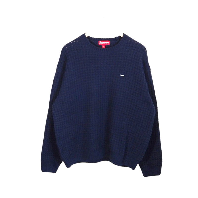 SUPREME 25aw SMALL BOX WAFFLE SWEATER NAVY 大きさL シュプリーム スモール ボックス席 ワーヘル スウェーター 編み物 トップス 大名店【中古】