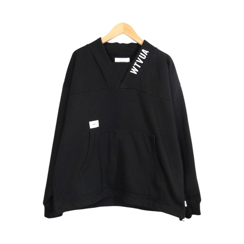 WTAPS 18aw KIMONO SWEATSHIRT COPO BLACK 大きさ1 182ATDT-CSM15 ダブルタップス キモノ トレーナー 大名店【中古】