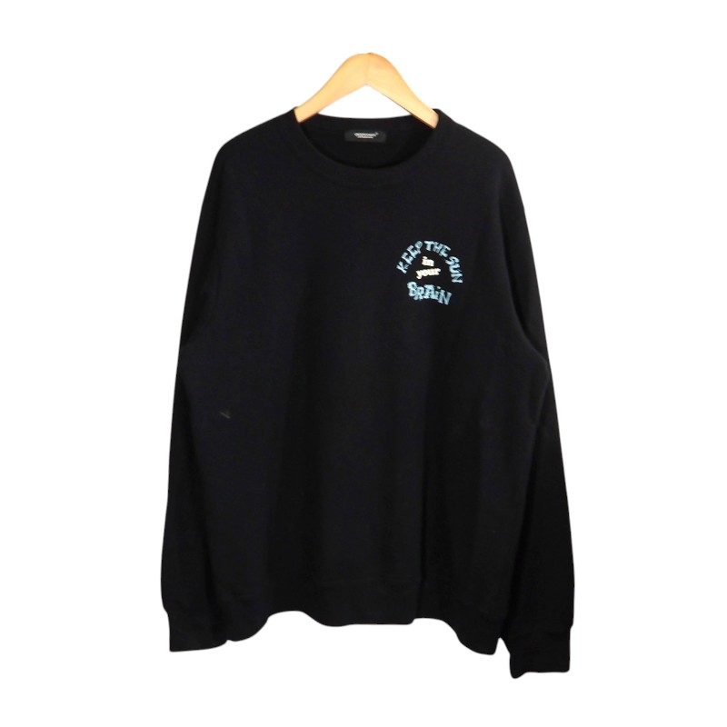 UNDER COVER 23aw SWEAT KEEP THE SUN BRAIN BLACK 大きさ4 UC2C4891-1 アンダー覆いかぶせる 流汗 守りつづける ザ サン 知恵袋 トップス 大名店【中古】