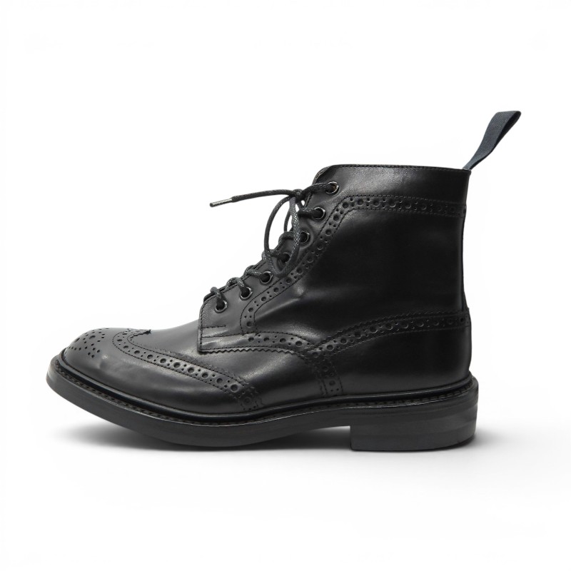 TRICKERS LEATHER COUNTRY BOOT BLACK イングランド製 大きさ26.5糎 箱有 トリッカーズ なめし革 カントリー ブーツ 靴 大名店【中古】