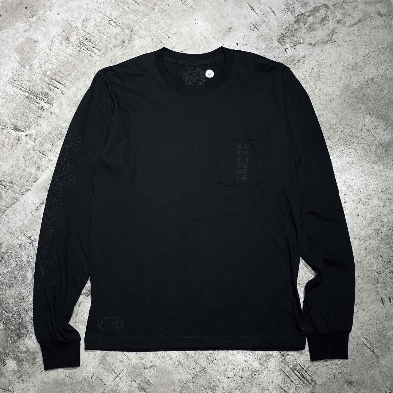 CHROME HEARTS MIAMI LIMITED VERTICAL CEMETERY CROSS L/S TEE M大いさ クロムハーツ  マイアミ リミテッド ヴァーティカル セメタリークロス 長袖ティーシャツ ロンTEE カットソー 心斎橋店【中古】