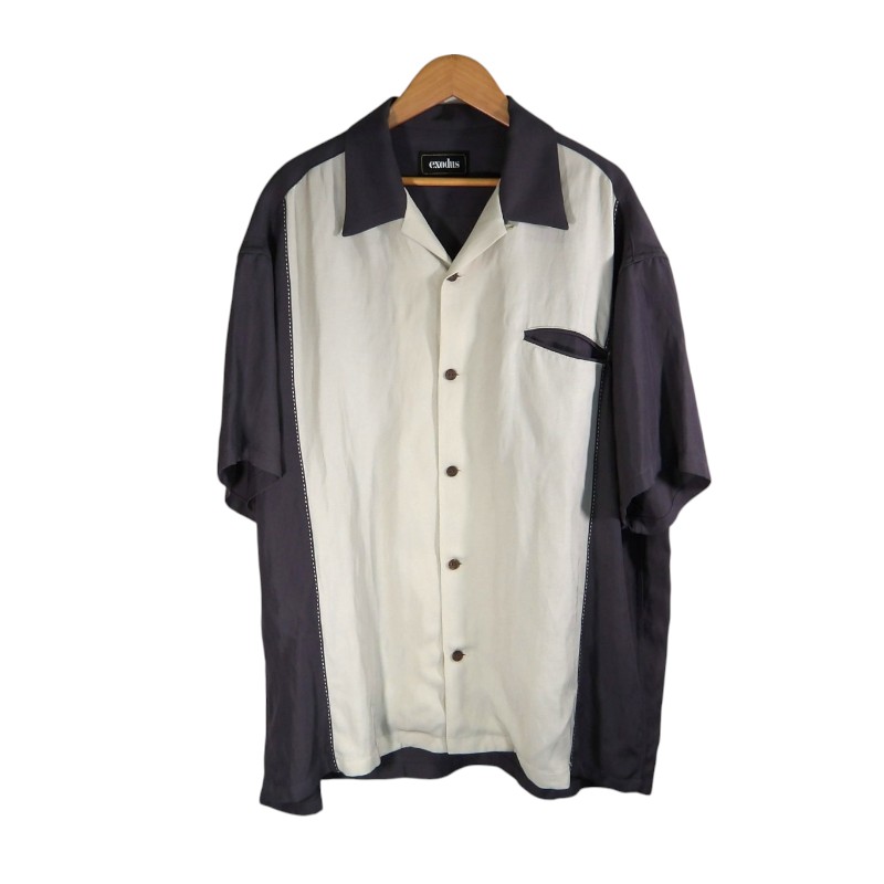EXODUS 24ss 2TONE OPEN COLLAR SHIRTS サイズL 24SS-SH-04 エクソダス ツートン オープン カラー シャツ 開襟シャツ トップス 大名店【中古】｜union3 店