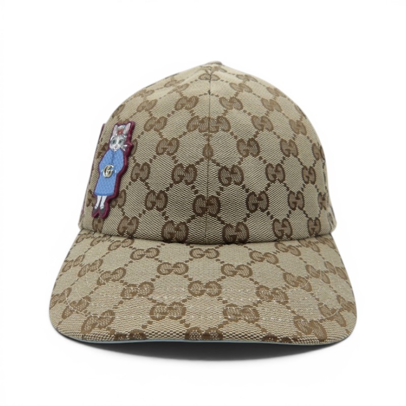 GUCCI&times;YUKO HIGUCHI 25ss GG CANVAS BASEBALL CAP サイズM 847862 グッチ ヒグチユウコ GGキャンバス ベースボール キャップ 大名店【中古】｜union3 店