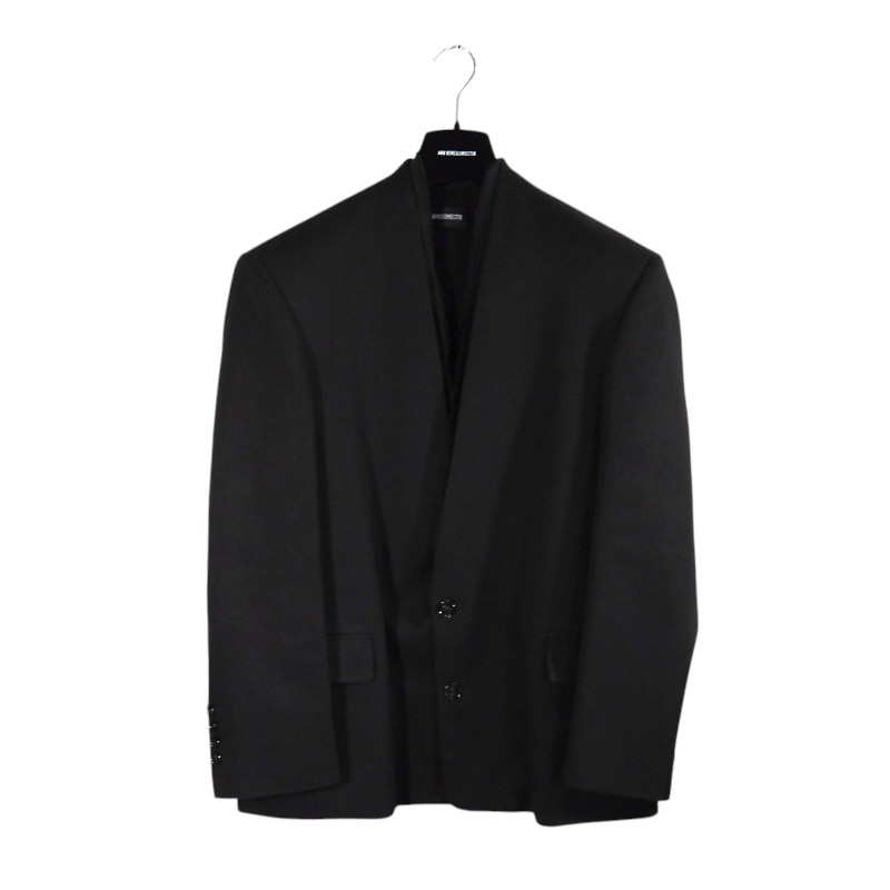 ANN DEMEULEMEESTER WAILD HIGH COMFORT COLLARLESS サイズ44 2502-M-JA23-FA696-099 アンドゥムルメステール ワイルド ハイ コンフォート カラーレス ジャケット 大名店【中古】｜union3 店