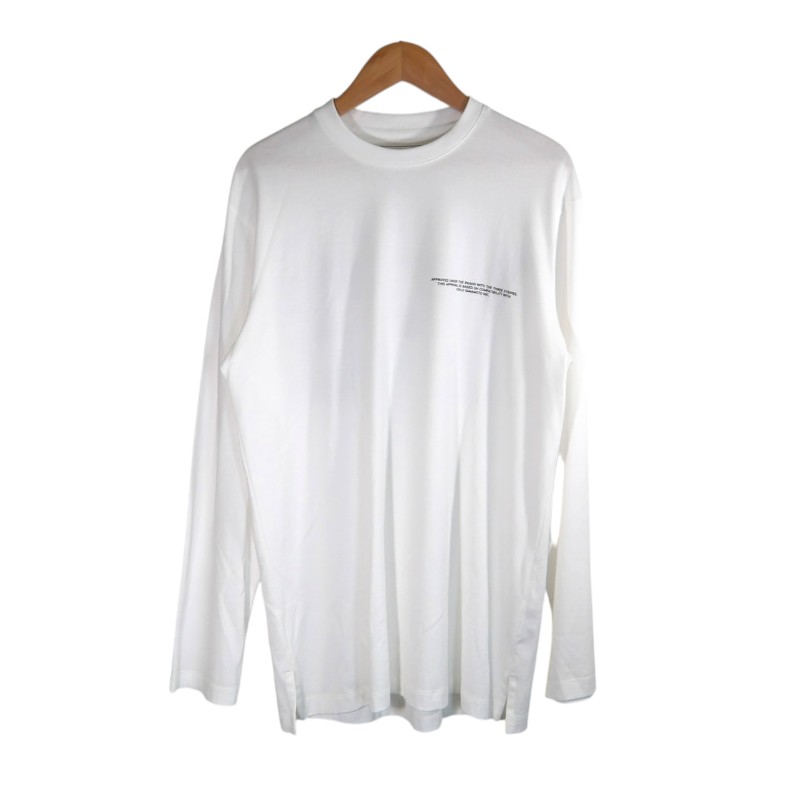 Y-3 LOGO LS TEE COREWHITE 大きさXS JE9279 ワイスロバート・エドワード・リー ロゴタイプ ロング捩り プルオーバー トップス 大名店【中古】