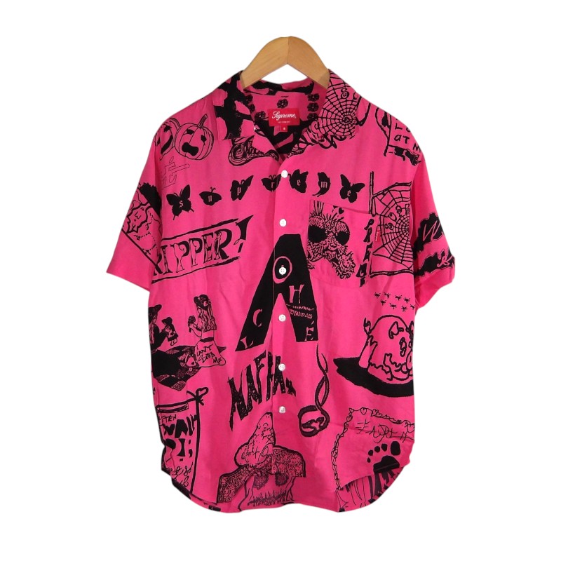 SUPREME 17ss DREAM RAYON SHIRT PINK サイズS シュプリーム ドリーム レーヨン シャツ トップス 大名店【中古】｜union3 店
