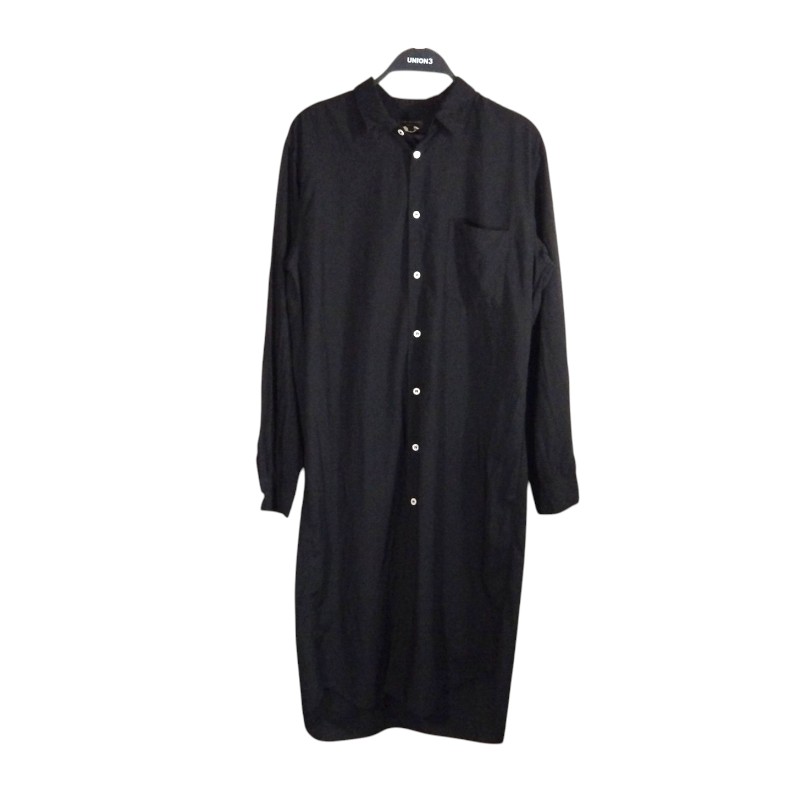 COMME des GARCONS HOMME PLUS 23aw ポリエステル 縮絨 SHIRT BLACK サイズM PM-B026 コムデギャルソンオムプリュス シャツ トップス ロングスリーブ 大名店【中古】｜union3 店