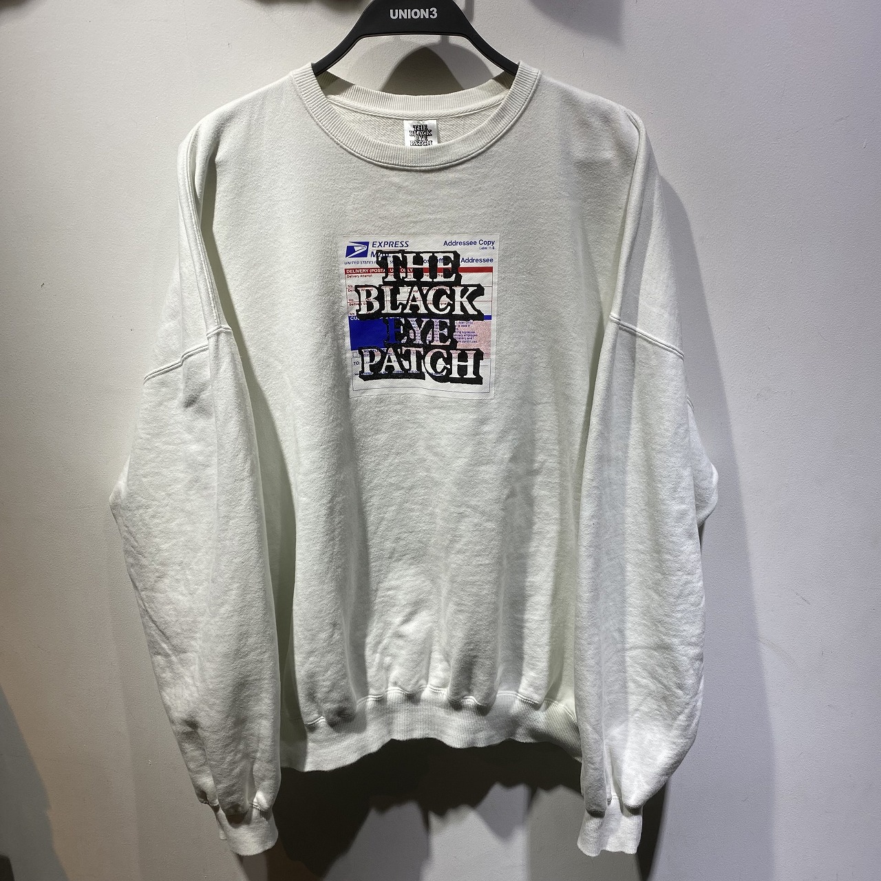 THE BLACK EYE PATCH LABEL LOGO CREWNECK SWEATSHIRT L大きさ ブラックアイパッチ 流汗 南堀江店【中古】